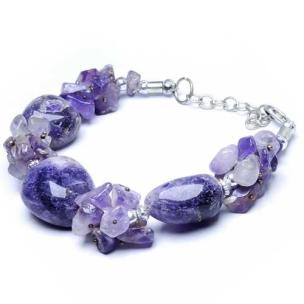 Avika Amethyst Tumble Chip Bracelet (Pack of 1Pc)
