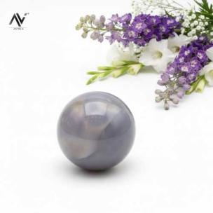 Avika Natural Grey Agate Gemstone Sphere/Balls