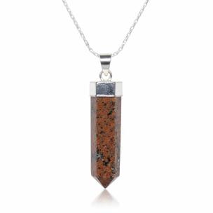 Avika Natural Energized Unakite Gemstone Point Agate Crystal Pendant