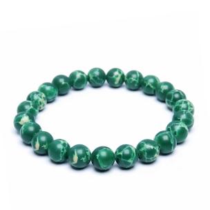 Avika Natural Emperor Green Beads Bracelet (Pack of 1Pc)