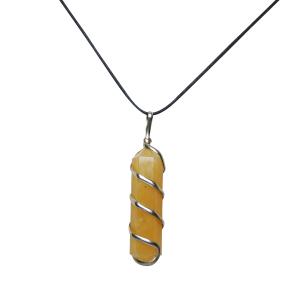 Avika Golden Calcite Double Point Pendant