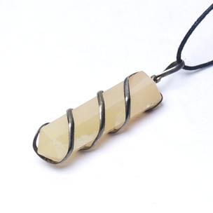 Avika Golden Calcite Point Pendant