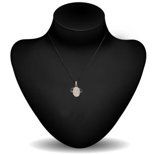 Avika  Rose Quartz Oval Art I Pendant