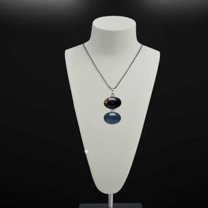Avika Natural Agate & Blood Stone Double Pendant