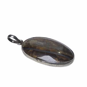 Avika Natural Iron Tiger Cabochon Oval Pendant