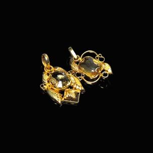 Avika Natural Yellow Topaz Semi Precious Gemstone Designer Pendant Art8