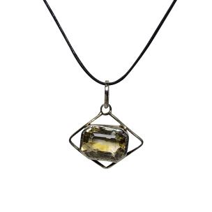 Avika Natural Yellow Topaz Precious Designer Pendant Art-4