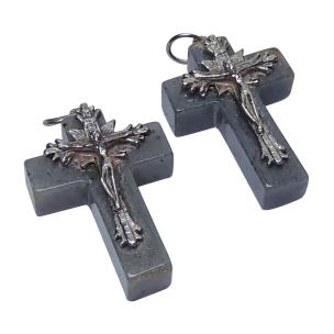 Avika Natural Grey Aventurine Cross Pendant