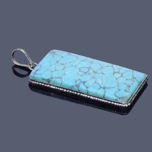 Avika Blue Howlite Oblong Pendant