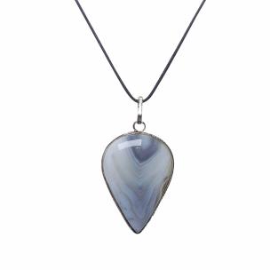 Avika Natural Grey Agate Drop Shape Pendant