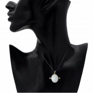 Avika Natural White Agate Energy Pendant