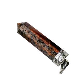 Avika Natural Energized Unakite Gemstone Point Agate Crystal Pendant