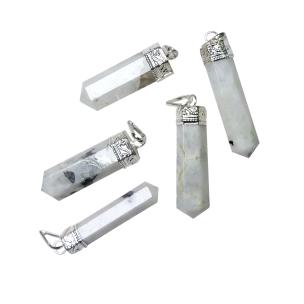 Avika Natural Energized Rainbow Point Moonstone Stone Pendant