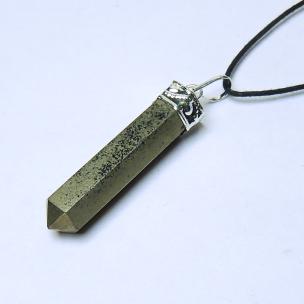 Avika Natural Energized Pyrite Point Pendant For Wealth