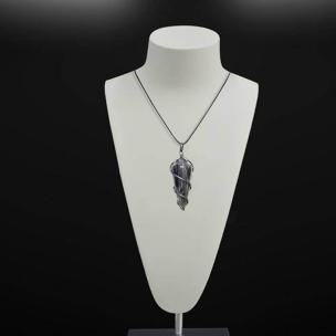 Avika Natural Shadow Quartz Spiral Gemstone Wrapped Pendant For Stimulating Imagination