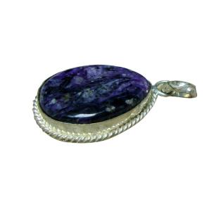 Avika Natural Charoite Tear Drop Pendant