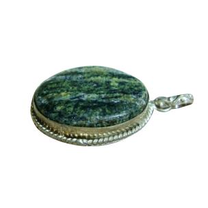 Avika Natural Chrysotile in Serpentine Oval Pendant