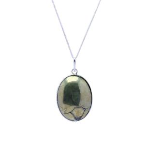 Avika Natural Pyrite Oval Healing pendant
