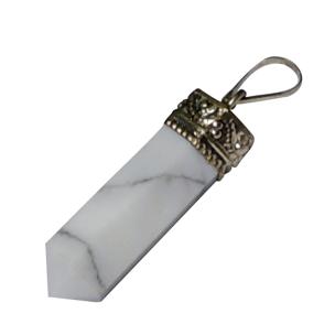Avika Natural Energized White Howlite Point Pendant