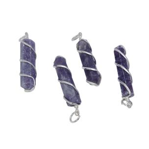 Avika Natural Lepidolite Wrapped Point Pendant