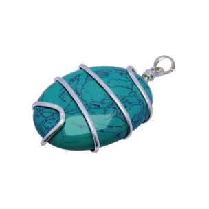Avika Natural Energized Malachite Free Design Wrapped Pendant