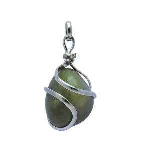 Avika Natural Vesuvianite tumble pendant wrapped