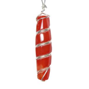 Avika Natural Orange Onyx Damroo wrapped Pendant