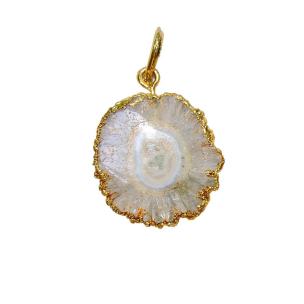 Avika Natural Druzy Evil Eye Stone Pendant