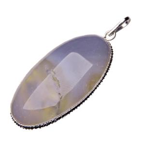 Avika Natural Energized Grey Agate Cabochon Pendant
