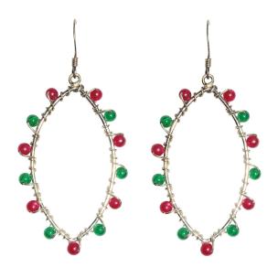 Avika Onyx and Pink Tourmaline Semi-Precious Earring