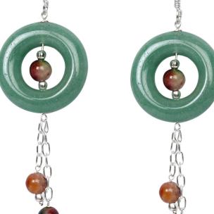 Avika Jade and Bloodstone Semi-Precious Earrings