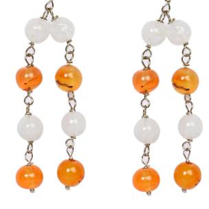 Avika Carnelian and Moonstone Semi-Precious Earrings