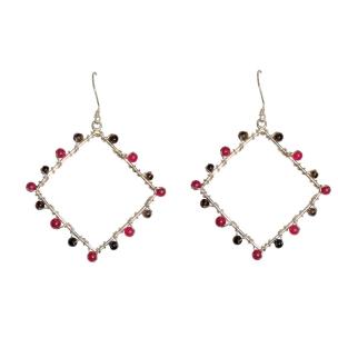Avika Pink Tourmaline & Smokey quartz Earrings