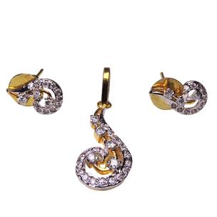 Avika 1 Gram Gold Designer Pendant /Earring Set Art 2