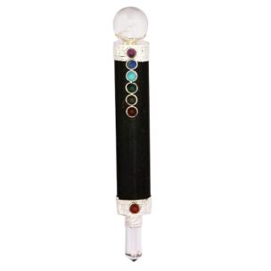 Avika Natural Black Tourmaline Seven Chakra Pencil
