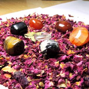 Avika Gift on Valentine with Love, Chocolate/Rose Petals/Crystals Energy