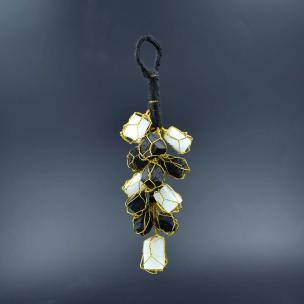 Avika Natural Energized Black Tourmaline with Selenite Car Accident saver hanging bunch