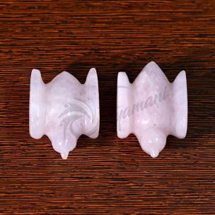 Avika Energized Natural Rose Quartz Mandarin Ducks Pair for Love - Small