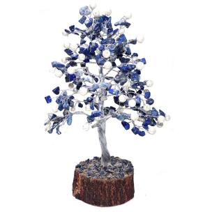Avika Natural Energized Lapis-Lazuli Crystal Tree with Pearl (240 Dana)