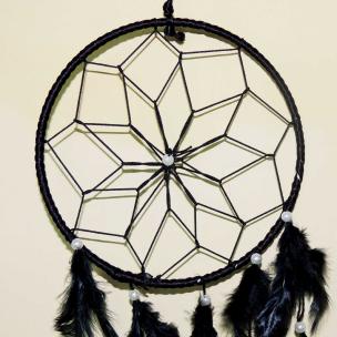 Avika Handmade Black Color Dream Catcher for Home/Office/Shop (45 cm x 15 cm) (Pack of 2)