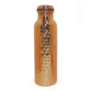Aloki Leak Proof Fine Diamond Cut Pure Copper Bottles for 1 Litre Water for Travelling (Pack of 1 Pc.)