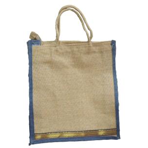 Alokik Eco Friendly (Blue Multipurpose Reusable Shoulder Shopping Carry Jute Bag (Pack of 2 Bags)