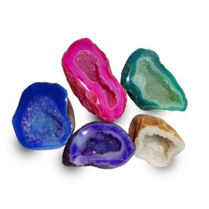 Avika Agate Dyed  Mixed Geodes (Set of 5 pc)