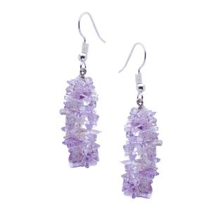 Avika Amethyst Chip Crystal Cluster Earing
