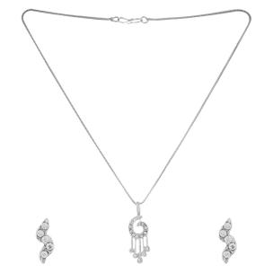 Avika Austrian Crystal Studded Chandllier Style Designer Jewelry Set With Earring