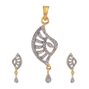 Avika Austrian Crystal Studded Gold Plated Pendant Set
