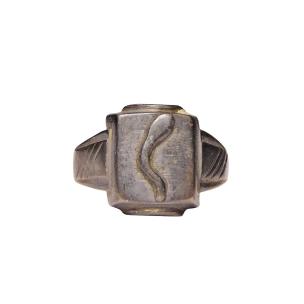 Avika Black Metal Ring For Men