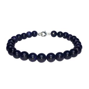 Avika Blue Gold Stone Beads Bracelet with Hook for Perfect Marketing Communication