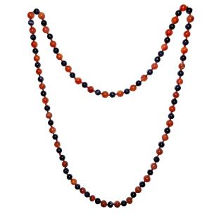 Avika Blue Golstone and Carnelian Beads Mala (6mm)