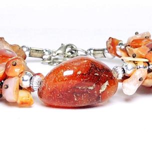 Avika Carnelian Chip Tumble Bracelet (Pack of 1Pc)